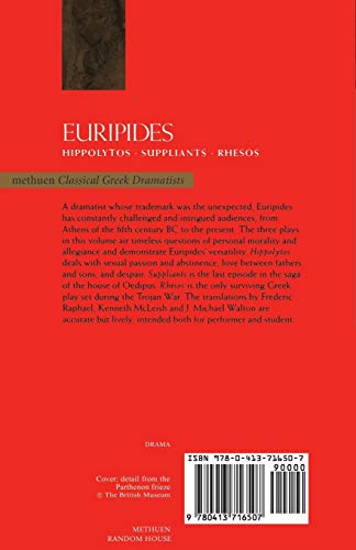 Euripides Plays: 6: Hippolytos; Suppliants and Rhesos (Classical Dramatists)