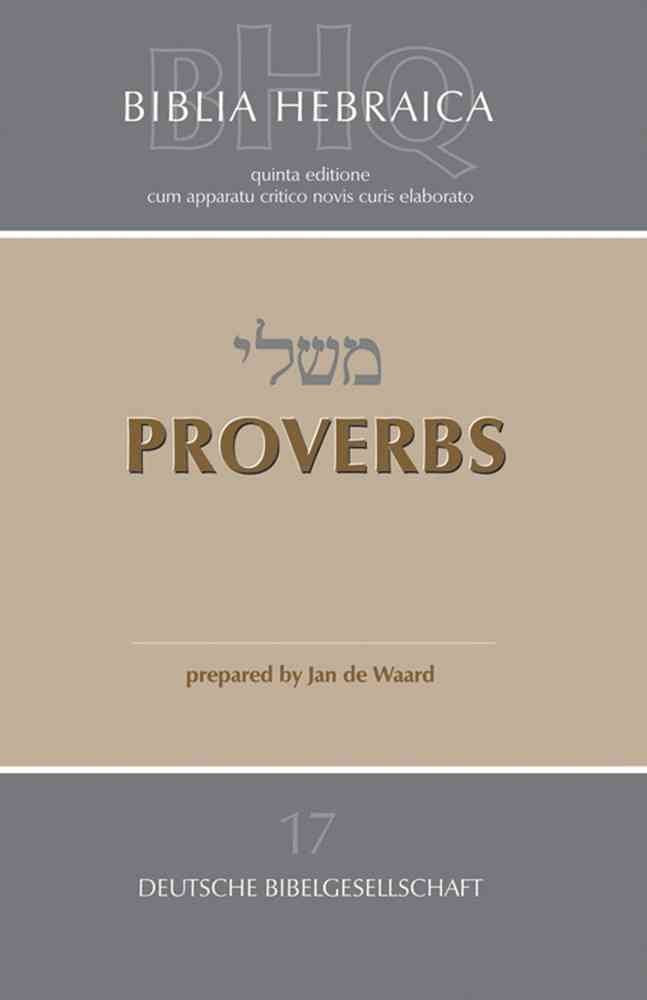 Proverbs (Softcover) (Biblia Hebraica Quinta) (Hebrew Edition)