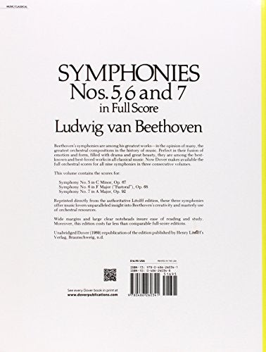 Symphonies Nos. 5, 6 and 7 in Full Score (Dover Orchestral Music)