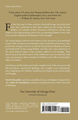 Three Discourses: A Critical Modern Edition of Newly Identified Work of the Young Hobbes