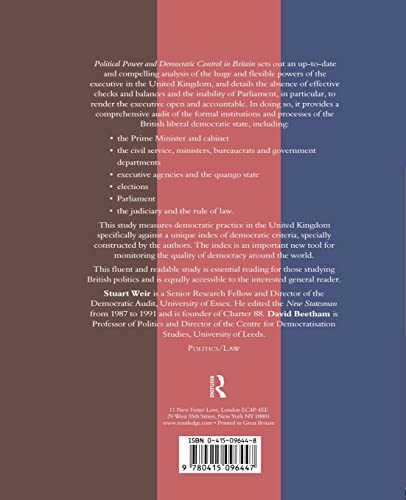 Political Power and Democratic Control in Britain