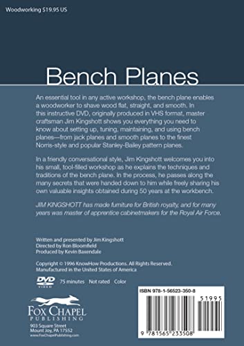 Bench Planes: Tools and Techniques from a Master Woodworker (Fox Chapel Publishing) A Guide to Use, Techniques, and Construction from Master Craftsman Jim Kingshott