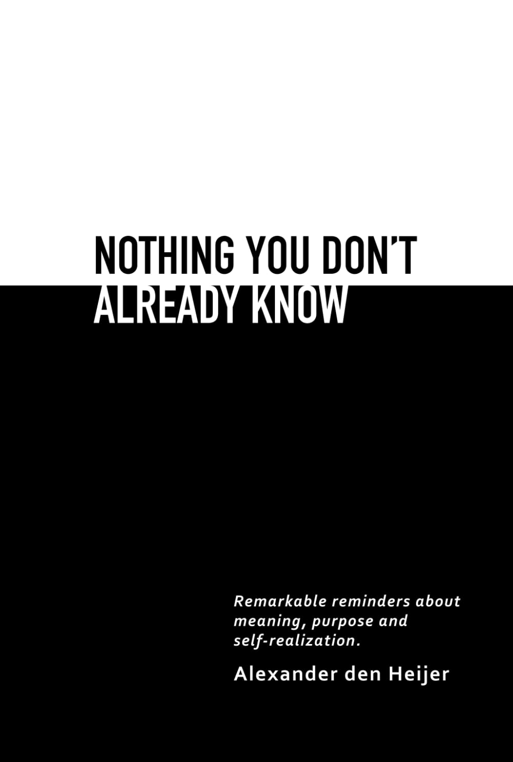 Nothing you dont already know: Remarkable reminders about meaning, purpose, and self-realization