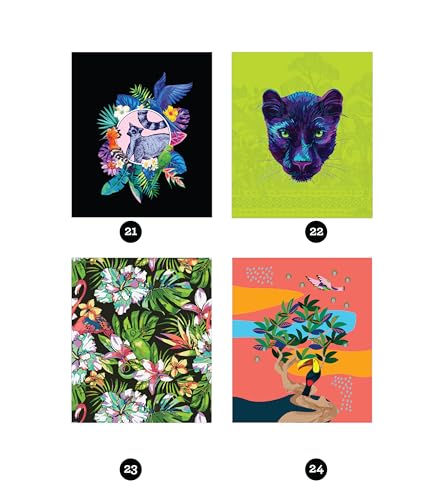 Brain Games - Sticker by Number: Neon Jungle (28 Images to Sticker)
