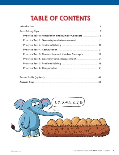 Scholastic Success with Math Tests Grade 3 Workbook