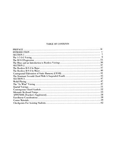 Jazz Keyboard for Pianists and Non-Pianists: Class or Individual Study