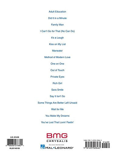 The Very Best of Daryl Hall & John Oates - Piano, Vocal and Guitar Chords