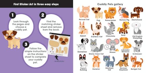First Sticker Art: Cuddly Pets: Color By Stickers for Kids, Make 20 Animal Pictures! (Independent Art Activity Book for Ages 3+)