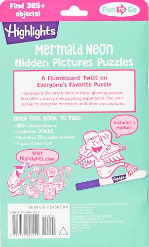 Mermaid Neon Hidden Pictures Puzzles (Highlights Fun to Go)