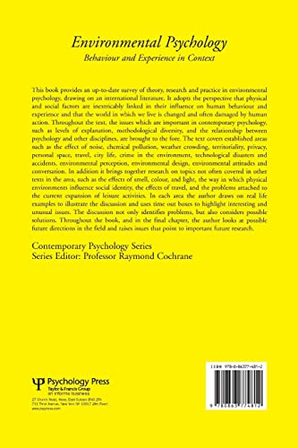 Environmental Psychology: Behaviour and Experience in Context (Contemporary Psychology Series)
