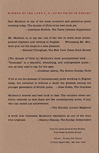 The Annals of Chile: Poems