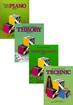Bastien Piano Basics Set (Piano, Theory, Performance, Technic, Level 3, 4 Book Set)