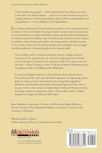 The Slave in Greece and Rome (Wisconsin Studies in Classics) — back cover