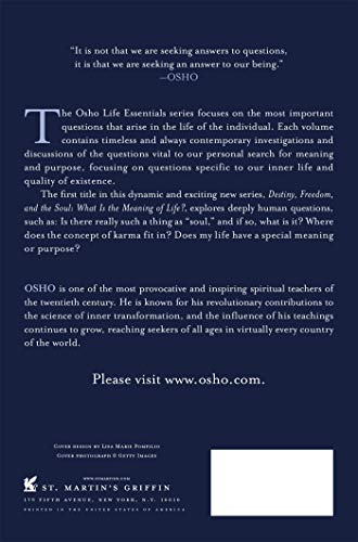 Destiny, Freedom, and the Soul (Osho Life Essentials) — back cover