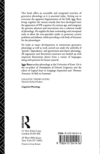 Generative Phonology (Linguistic Theory Guides)