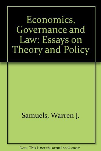 Economics, Governance and Law: Essays on Theory and Policy
