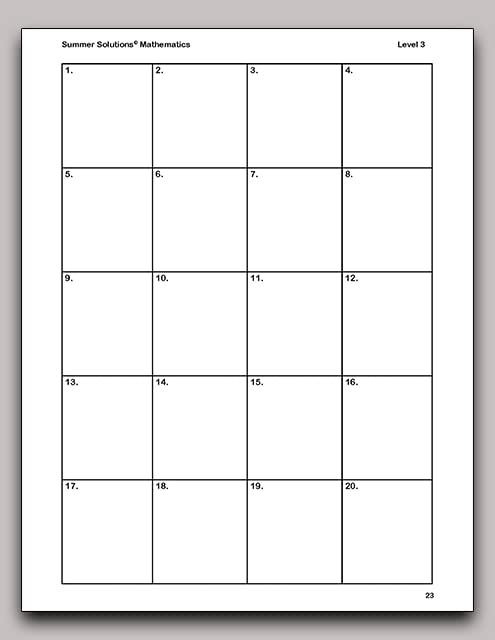 Summer Solutions Math Workbook (Level 3)