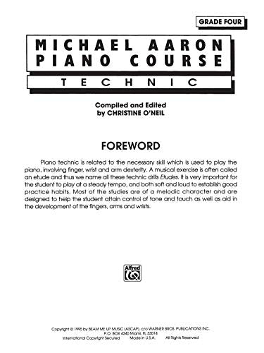 Michael Aaron Piano Course Technic: Grade 4