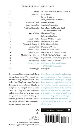 Brief Notes on the Art and Manner of Arranging One's Books (Penguin Great Ideas)