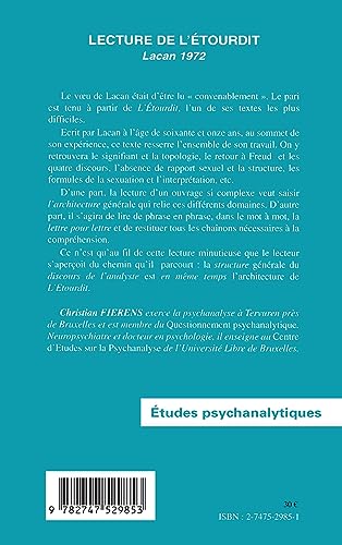 LECTURE DE L'ÉTOURDIT: Lacan 1972 (French Edition)
