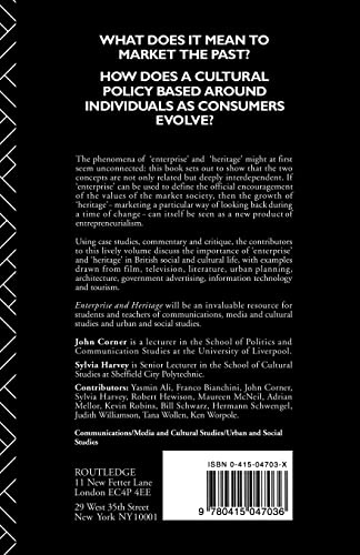Enterprise and Heritage: Crosscurrents of National Culture