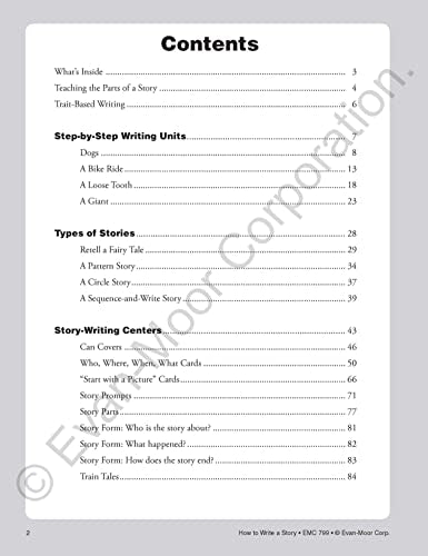 Evan-Moor How to Write a Story, Grades 1-3 Homeschool & Classroom Workbook, Printables, Develop Confident & Competent Storywriters, Learn Parts of a ... for 6 Genres (Writing Skills Essentials)