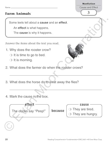 Evan-Moor Reading Comprehension Fundamentals, Grade 1 Teacher's Edition - Supplemental Teaching Resource for Reading