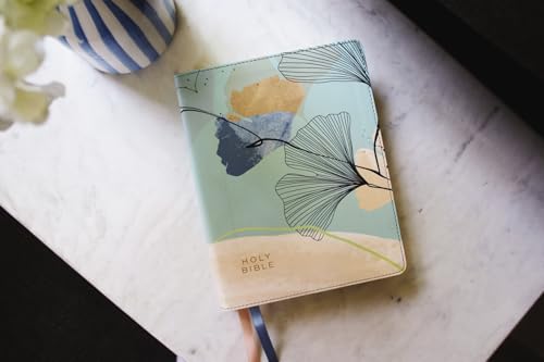 NIV, Journal the Word Bible (Perfect for Note-Taking), Leathersoft, Teal/Floral, Red Letter, Comfort Print: Reflect, Take Notes, or Create Art Next to Your Favorite Verses