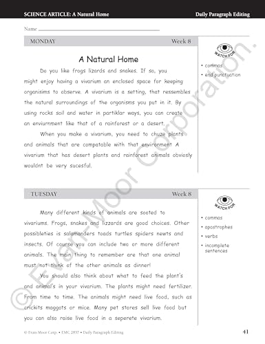 Daily Paragraph Editing, Grade 7 Teacher Edition
