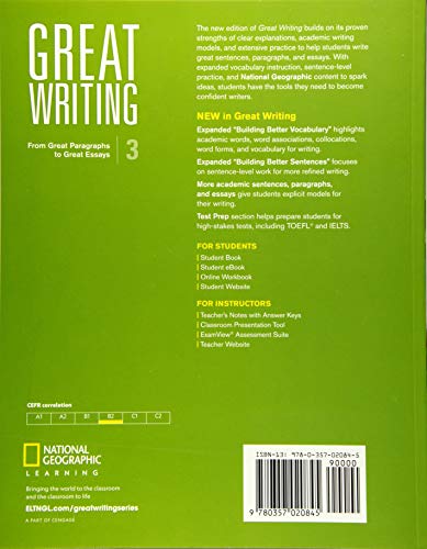 Great Writing 3: Student's Book (Great Writing, Fifth Edition)