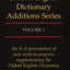 Oxford English Dictionary Additions Series, Vol. 1