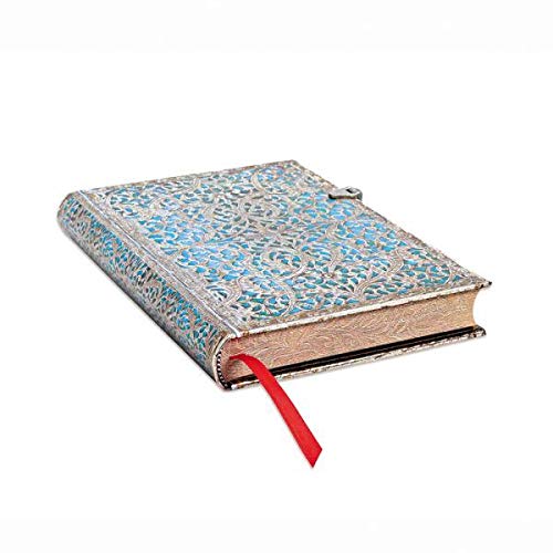 Paperblanks Maya Blue Lined Midi Journal (Silver Filigree Collection)