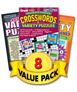 Solvers Choice Crosswords & Variety Puzzles for All Ages - 8 Pack [Paperback] Penny Press/Dell Magazines