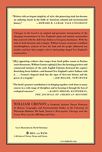 Changes in the Land: Indians, Colonists, and the Ecology of New England