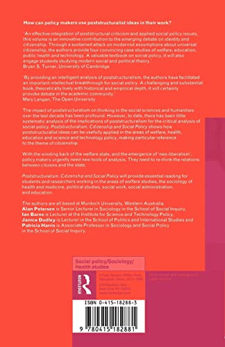 Poststructuralism, Citizenship and Social Policy
