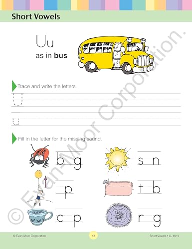 Learning Line: Short Vowels, Kindergarten - Grade 1 Workbook
