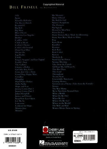 Bill Frisell: An Anthology Piano, Vocal and Guitar Chords