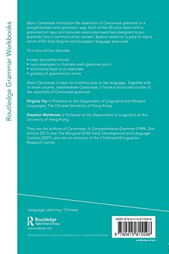 Basic Cantonese (Routledge Grammar Workbooks)