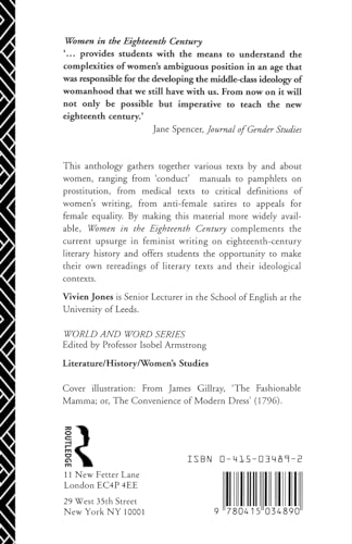 Women in the Eighteenth Century: Constructions of Femininity (World and Word)