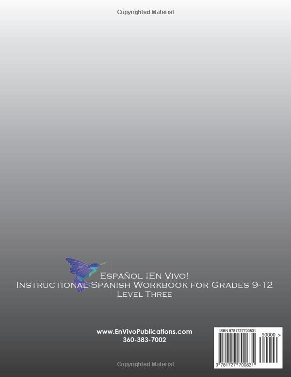 Espa?l En Vivo Level 3 for Grades 9-12: Instructional Spanish Workbook for Grades 9-12 (Espa?l En Vivo Instructional Spanish Workbook Series for Grades 9-12 (4 levels))