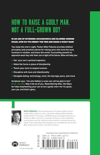 Raising Men, Not Boys: Shepherding Your Sons to be Men of God