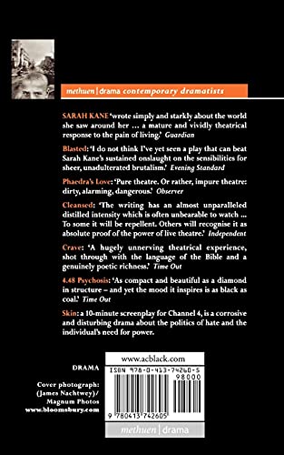 Sarah Kane: Complete Plays: Blasted; Phaedra's Love; Cleansed; Crave; 4.48 Psychosis; Skin (Contemporary Dramatists) — back cover
