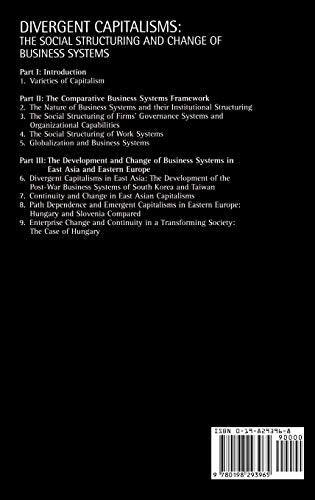Divergent Capitalisms: The Social Structuring and Change of Business Systems