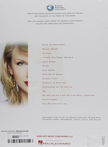 Taylor Swift - Instrumental Play-Along - Alto Saxophone (Book/Online Audio) (Hal Leonard Instrumental Play-Along)