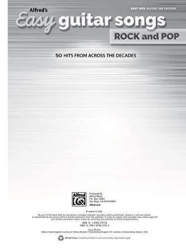 Alfred's Easy Guitar Songs -- Rock & Pop: 50 Hits from Acros