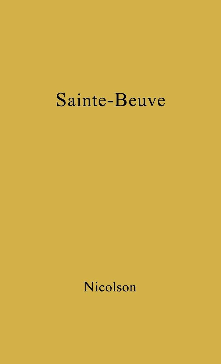 Sainte-Beuve:
