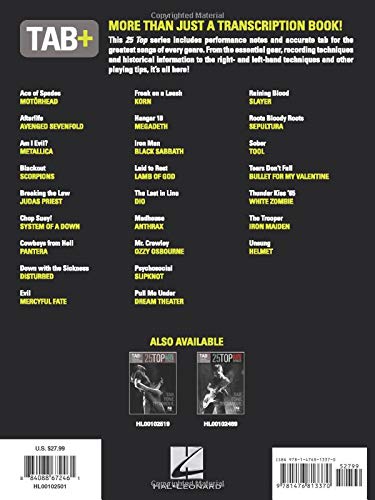 25 Top Metal Songs - Tab. Tone. Technique.: Tab+