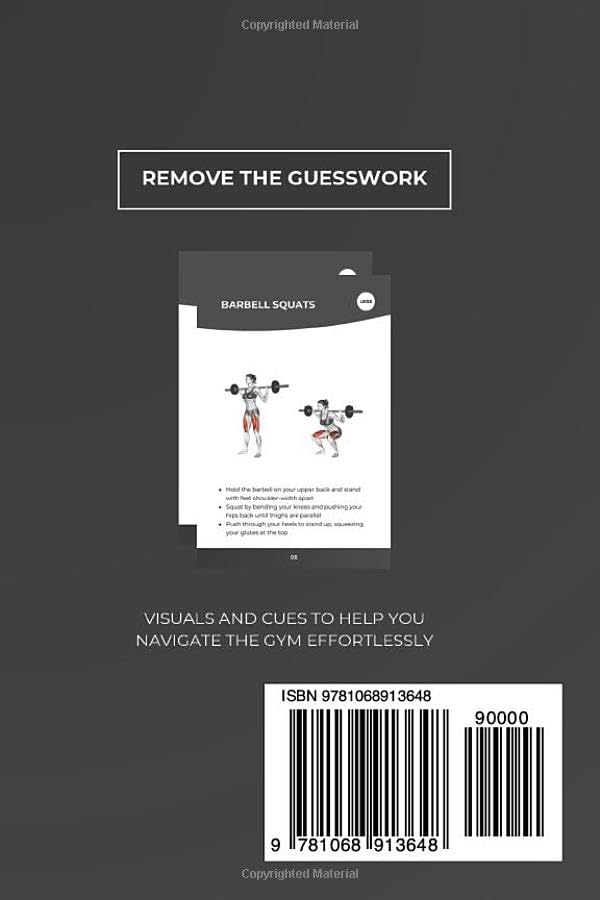 Strength Training Exercises - Cheat Sheet Book: A Gym Pocket Guide with Exercise illustrations & Step-By-Step Instructions  4" x 6"