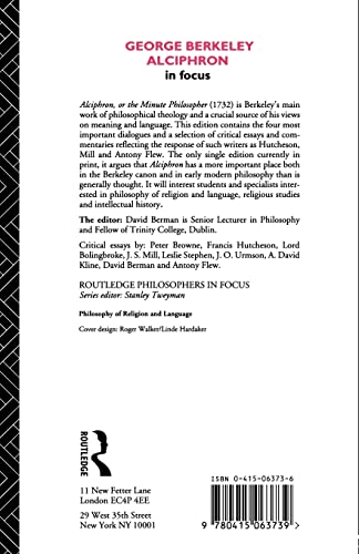 George Berkeley Alciphron in Focus (Philosophers in Focus)