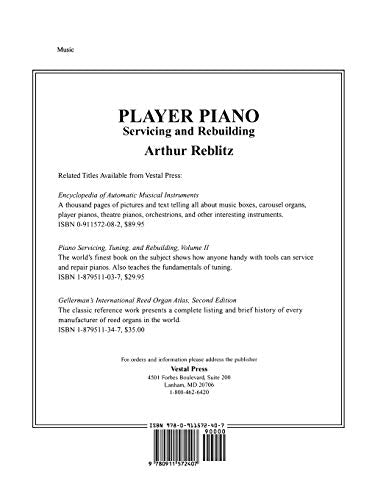 Player Piano: Servicing and Rebuilding — back cover